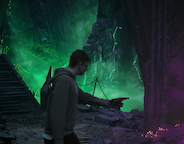 Entering a cave with candle lights